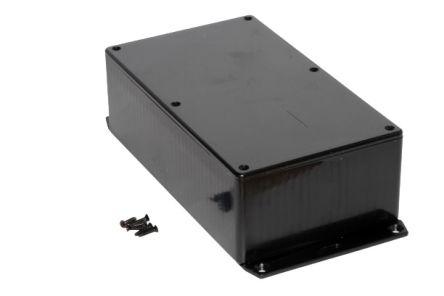 Hammond 1591 Series ABS General Purpose Enclosure, IP54, Flanged, 190 x 57 x 110mm [1591EF2SBK]; 228-7280