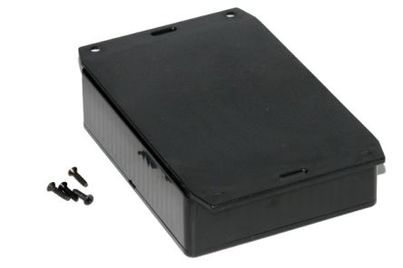 Hammond 1591 Series ABS General Purpose Enclosure, IP54, Flanged, 122 x 30 x 94mm [1591GF2SBK]; 228-7285