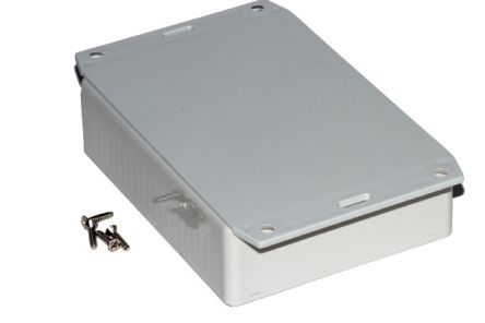 Hammond 1591 Series ABS General Purpose Enclosure, IP54, Flanged, 122 x 30 x 94mm [1591GF2SGY]; 228-7286