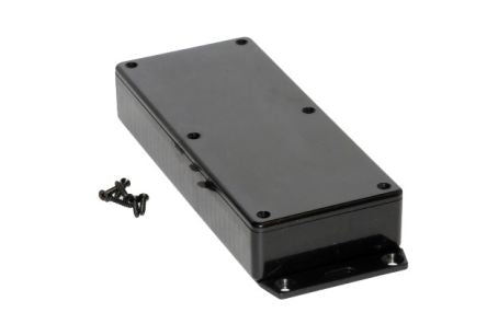 Hammond 1591 Series ABS General Purpose Enclosure, IP54, Flanged, 165 x 25 x 71mm [1591HF2BK]; 228-7289