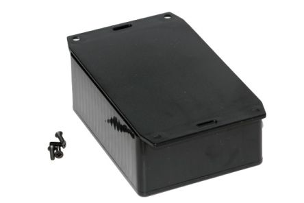 Hammond 1591 Series ABS General Purpose Enclosure, IP54, Flanged, 109 x 41 x 81mm [1591SF2BK]; 228-7302