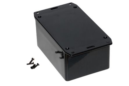 Hammond 1591 Series ABS General Purpose Enclosure, IP54, Flanged, 119 x 56 x 81mm [1591TSFLBK]; 228-7312