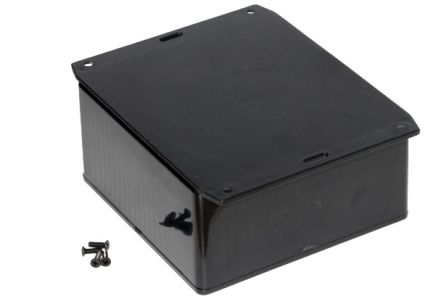 Hammond 1591 Series ABS General Purpose Enclosure, IP54, Flanged, 119 x 119 x 56mm [1591UF2BK]; 228-7313