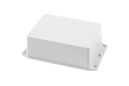 Hammond 1591 Series ABS General Purpose Enclosure, IP54, Flanged, 109 x 41 x 81mm [1591XXSFLGY]; 228-7343