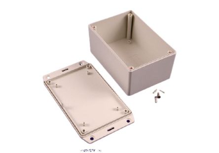 Hammond 1591 Series ABS General Purpose Enclosure, IP54, Flanged, 122 x 56 x 81mm [1591XXTFLGY]; 228-7347