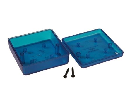 Hammond Transparent Blue ABS Instrument Case, 66 x 66 x 28mm [1593JTBU]; 228-7371