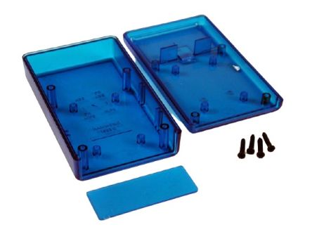 Hammond Transparent Blue ABS Instrument Case, 112 x 66 x 28mm [1593QTBU]; 228-7385