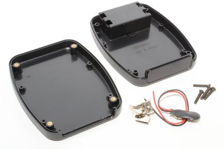 Hammond ABS Hand Held Enclosure, Integral Battery Compartment, IP54, 120 x 95 x 27mm [1599TABSBKBAT]; 228-7425
