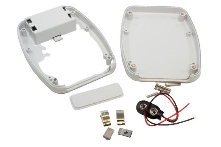 Hammond ABS Hand Held Enclosure, Integral Battery Compartment, IP54, 120 x 95 x 27mm [1599TABSGYBAT]; 228-7427