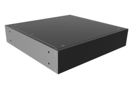 Hammond Black Aluminium Instrument Case, 44 x 211 x 203mm [RM1U0808SBK]; 228-7430