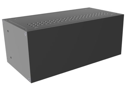 Hammond Black Aluminium Instrument Case, 89 x 211 x 108mm [RM2U0804VBK]; 228-7440