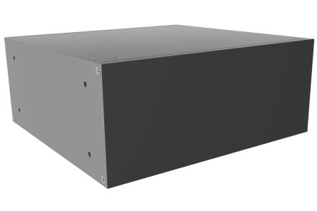 Hammond Black Aluminium Instrument Case, 89 x 211 x 203mm [RM2U0808SBK]; 228-7441