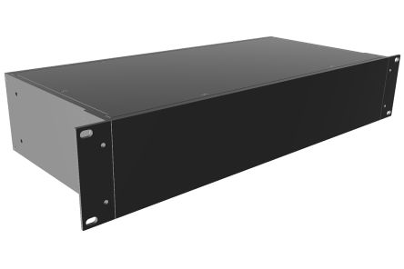 Hammond Black Aluminium Instrument Case, 89 x 422 x 203mm [RM2U1908SBK]; 228-7443