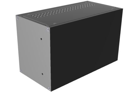 Hammond Black Aluminium Instrument Case, 133 x 211 x 108mm [RM3U0804VBK]; 228-7455