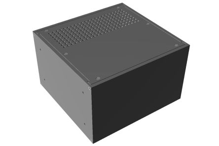 Hammond Black Aluminium Instrument Case, 133 x 211 x 203mm [RM3U0808VBK]; 228-7457