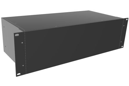 Hammond Black Aluminium Instrument Case, 133 x 422 x 203mm [RM3U1908SBK]; 228-7458