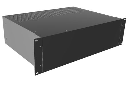 Hammond Black Aluminium Instrument Case, 133 x 422 x 330mm [RM3U1913VBK]; 228-7460