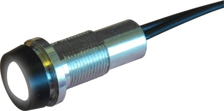 Oxley STRLH10 Series White Indicator, 12V dc, 10mm Mounting Hole Size, Lead Wires Termination, IP68 [STR/LH10/12/FL30H/WE]; 228-7937