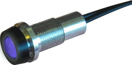 Oxley STRLH10 Series Blue Indicator, 230V dc, 10mm Mounting Hole Size, Lead Wires Termination, IP68 [STR/LH10/230/FL30/BE]; 228-7944