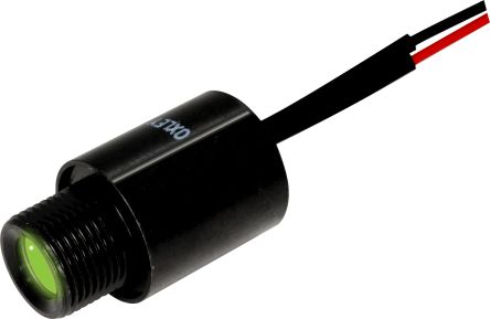 Oxley STR5LH10 Series Green Indicator, 24V dc, 10mm Mounting Hole Size, Lead Wires Termination, IP68 [STR5/LH10/24/FL30H/GN]; 228-8042
