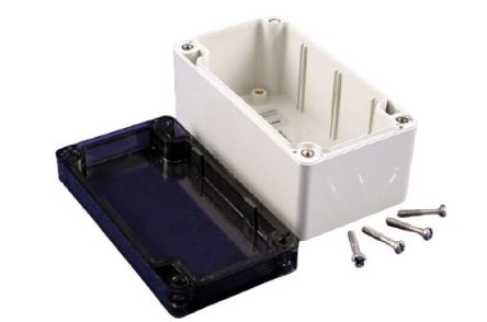 Hammond 1554 Series Polycarbonate Enclosure, IP68, 4.7 x 2.6 x 2.4in [1554D2GYSL]; 229-1021