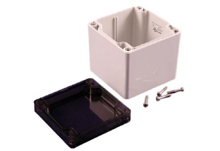 Hammond 1554 Series Polycarbonate Enclosure, IP68, 3.5 x 3.5 x 3.5in [1554EE2GYSL]; 229-1025