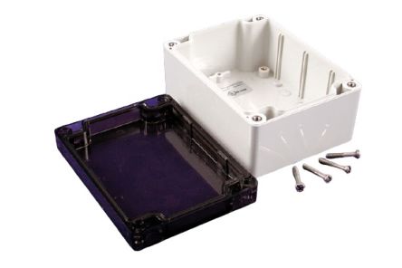 Hammond 1554 Series Polycarbonate Enclosure, IP68, 4.7 x 3.5 x 2.4in [1554F2GYSL]; 229-1026