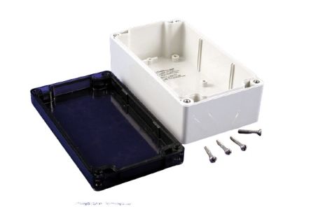 Hammond 1554 Series Polycarbonate Enclosure, IP68, 6.3 x 3.5 x 2.4in [1554J2GYSL]; 229-1037