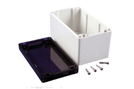 Hammond 1554 Series Polycarbonate Enclosure, IP68, 6.3 x 3.5 x 3.5in [1554K2GYSL]; 229-1043