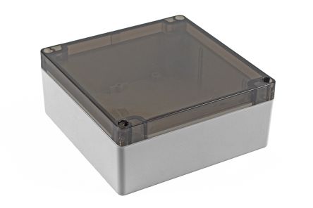 Hammond 1554 Series Polycarbonate Enclosure, IP68, 5.51 x 5.51 x 2.36in [1554Q2GYSL]; 229-1077