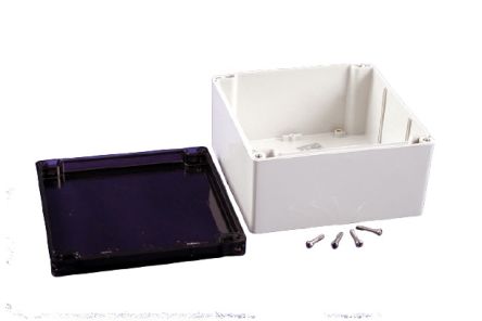 Hammond 1554 Series Polycarbonate Enclosure, IP68, 6.3 x 6.3 x 3.5in [1554S2GYSL]; 229-1088