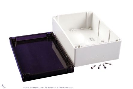 Hammond 1554 Series Polycarbonate Enclosure, IP68, 9.4 x 6.3 x 3.5in [1554V2GYSL]; 229-1093
