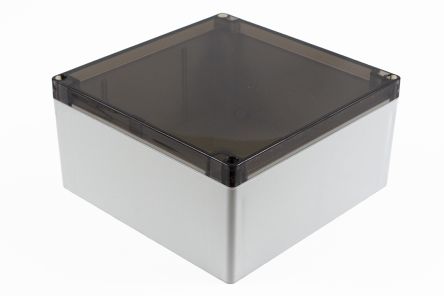 Hammond 1554 Series Polycarbonate Enclosure, IP68, 7.1 x 7.1 x 3.54in [1554WA2GYSL]; 229-1105