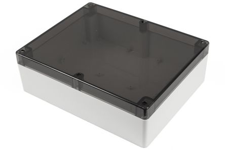 Hammond 1554 Series Polycarbonate Enclosure, IP68, 11.8 x 9.4 x 3.74in [1554Y2GYSL]; 229-1119