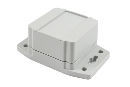 Hammond 1555F Series Polycarbonate Enclosure, IP68, Flanged, 2.56 x 2.56 x 1.67in [1555B2F22GY]; 229-1125