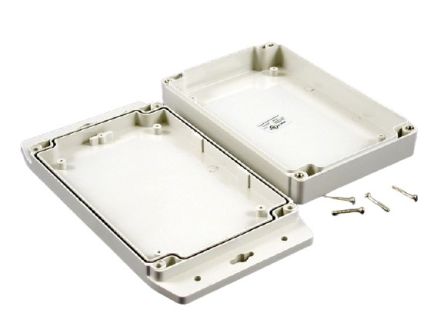 Hammond 1555F Series Polycarbonate Enclosure, IP68, Flanged, 7.1 x 4.7 x 1.47in [1555H2F17GY]; 229-1148