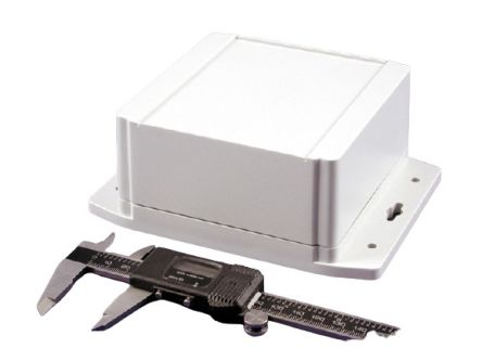 Hammond 1555F Series ABS Enclosure, IP66, Flanged, 4.7 x 4.7 x 2.44in [1555NF42GY]; 229-1164