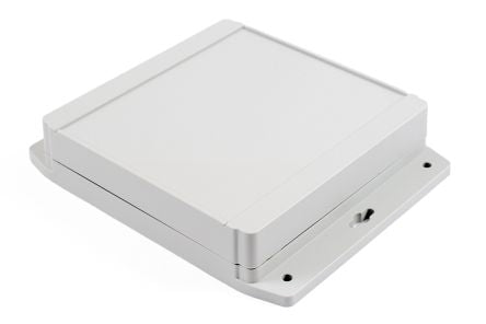 Hammond 1555F Series Polycarbonate Enclosure, IP68, Flanged, 6.3 x 6.3 x 1.48in [1555R2F17GY]; 229-1172