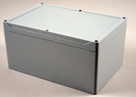 Hammond 1555 Series Polycarbonate Enclosure, IP68, 9.4 x 6.3 x 4.7in [1555VB2GY]; 229-1188