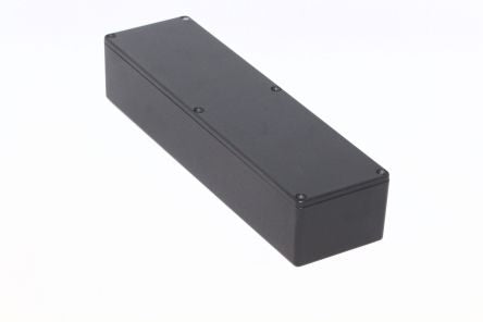 Hammond 1590 Series Black Die Cast Aluminium Alloy Enclosure, IP54, Black Lid, 254 x 70 x 50mm [1590BXBK]; 229-1566