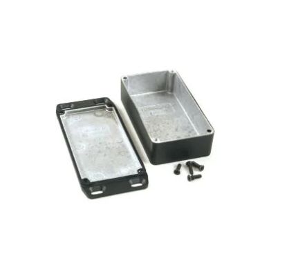 Hammond 1590 Series Die Cast Aluminium Alloy Enclosure, IP65, Flanged, 113 x 60 x 31mm [1590WBFLBK]; 229-1581