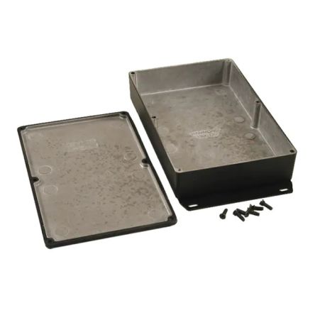 Hammond 1590 Series Die Cast Aluminium Alloy Enclosure, IP65, Flanged, 188 x 120 x 37mm [1590WDDFBK]; 229-1588