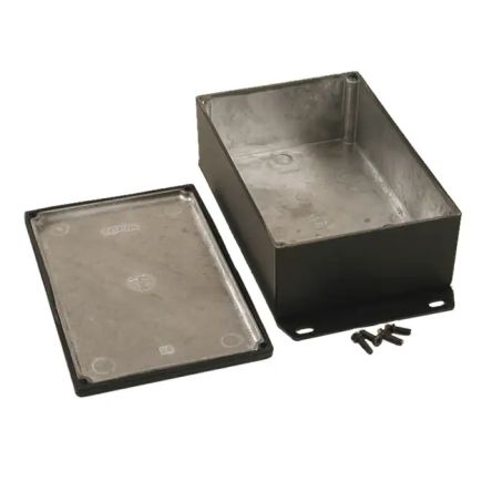 Hammond 1590 Series Die Cast Aluminium Alloy Enclosure, IP65, Flanged, 145 x 95 x 49mm [1590WJFBK]; 229-1596