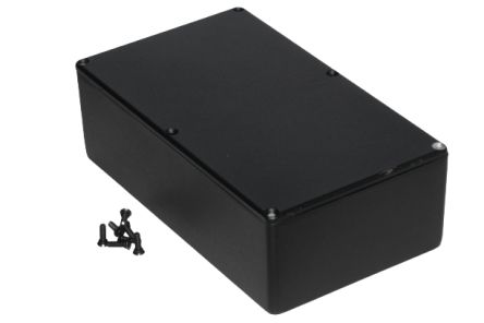 Hammond 1590 Series Die Cast Aluminium Alloy Enclosure, IP65, 192 x 112 x 61mm [1590WR1BK]; 229-1603