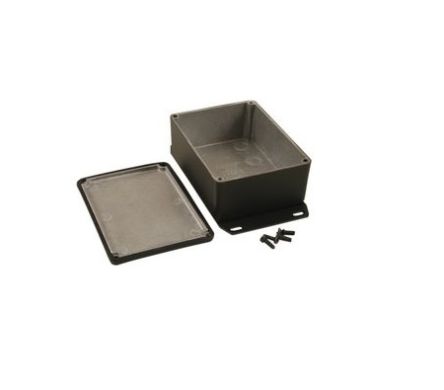 Hammond 1590 Series Die Cast Aluminium Alloy Enclosure, IP65, Flanged, 110 x 82 x 44mm [1590WSFBK]; 229-1605