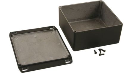 Hammond 1590 Series Die Cast Aluminium Alloy Enclosure, IP65, Flanged, 120 x 120 x 59mm [1590WUFLBK]; 229-1610