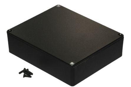 Hammond 1590 Series Die Cast Aluminium Alloy Enclosure, IP54, 145 x 121 x 39mm [1590XXBK]; 229-1613