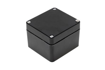 Hammond 1590ZGRPBK Series Black Fibreglass Reinforced Polyester Enclosure, IP66, 81 x 75 x 75mm [1590ZGRP081BK]; 229-1622
