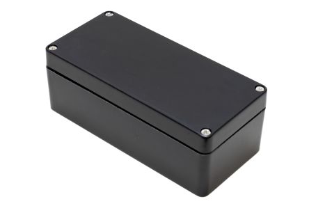 Hammond 1590ZGRPBK Series Black Fibreglass Reinforced Polyester Enclosure, IP66, 160 x 75 x 55mm [1590ZGRP083BK]; 229-1625
