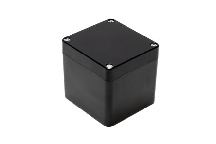Hammond 1590ZGRPBK Series Fibreglass Reinforced Polyester Enclosure, IP66, 81 x 75 x 75mm [1590ZGRP084BK]; 229-1626